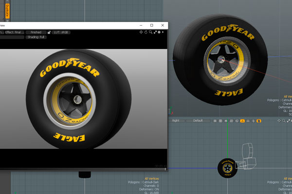 Modoでテクスチャ を貼ったLotu107用OZホイール